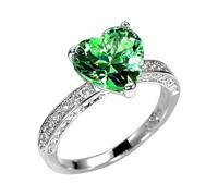 Generisch Ringen Damen Neu Hochzeit AAA Herzförmigen Zirkonia Ring Damen Engagement Hand Schmuck O Ringe Dichtungsset Wasser, E, copper, Aucune pierre précieuse
