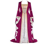 Generisch Robe à capuche médiévale pour femme - Style rétro - Couleur unie - Manches trompette - Longue robe de princesse - Cosplay - Sol - Robe gothique médiévale - Costume de cosplay Orochimaru