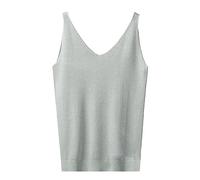 Generisch - Robe à col cascade pour femme - Col en V - Bleu à paillettes - Débardeur à paillettes - Crop Tops sans manches - Débardeur sexy - Tenue festive - Gilet élégant Y2K, gris, A