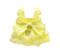 Generisch Robe de mariée pour chien fille avec jupe tutu et anneau en D comme costume d'été tendance dans un design de mariage élégant pour petits chiens (jaune, taille L)