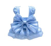 Generisch Robe de mariée pour chien fille avec jupe tutu et anneau en D - Costume d'été tendance dans un design de mariage élégant - Pour petits chiens (bleu, taille M)