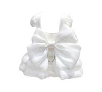 Generisch Robe de mariée pour fille avec jupe tutu et anneau en D - Costume d'été tendance dans un design de mariage élégant pour petits chiens (blanc, taille S)