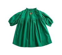 Generisch Robe de Noël pour bébé fille - Robe de Noël - Robe de baptême - Robe de fête - Robe rouge, vert, 4-5 ans