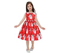 Generisch Robe de Noël pour fille - Robe de Noël - Danse - Princesse - Robe de Noël - Costume - Robe de nounou, Blanc., 3-4 ans