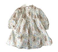 Generisch Robe de princesse pour fille - Jolie robe d'été pour bébé - Imprimé lapin - Robe de Pâques pour, Blanc., 9 ans