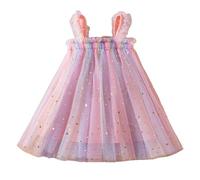 Generisch Robe de princesse sans manches en forme d'étoile et de lune pour enfant, Rose, 18-24 mois