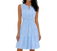 Generisch Robe décontractée 2026 pour le quotidien, robe en tricot légère et fluide pour un style confortable au quotidien, élégante pour la garde-robe saisonnière, bleu, L