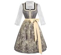 Generisch Robe Dirndl élégante costume de cosplay, robe en dentelle avec tablier pour jeux de rôle d'anime, fête, Halloween, tenue festive costume de casque de chevalier médiéval (jaune clair, M)