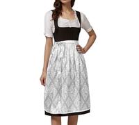 Generisch Robe élégante pour femme pour cosplay Oktoberfest avec tablier décoratif de style traditionnel à lacets comme garde-robe festive (blanc, S)
