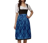Generisch Robe élégante pour femme pour fête de la bière et cosplay avec tablier décoratif de style traditionnel à lacets comme garde-robe festive (bleu, S)