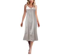 Generisch Robe fixe sans manches bretelles col en V robe ample maison chemise de nuit chemise de nuit Noël femme, Or rose, 3XL