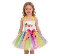 Generisch Robe fruit pour fille pour spectacles de scène, tenue tutu avec taille élastique, polyvalente, lavable à la main, convient pour deux à huit ans, multicolore, 2-3 ans
