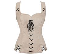 Generisch Robe gothique de retour à la maison avec corset Char Les hommes de la cour médiévale portaient des costumes de scène avec manteau Todoroki Costume Cosplay (beige, S)