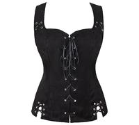 Generisch Robe gothique de retour à la maison avec corset - Les hommes de la cour médiévale portaient des costumes de scène avec manteau Todoroki - Cosplay (noir, XXXL)