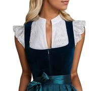 Generisch Robe gothique en dentelle - Chemisier traditionnel à manches courtes - Blanc - Pour fête de la bière - Col en V - 34 à 54 - Piège à mouches Vénus - Costume cosplay, Blanc., XXL