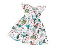 Generisch Robe imprimée dinosaure pour enfant, Halloween, Noël, tout-petit, Blanc., 4-5 ans