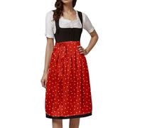 Generisch Robe irlandaise médiévale - Costume allemand de fête de la bière pour femme - Demi-tablier lacé - Costume traditionnel Dirndl - Costume cosplay pour fête de la bière Roronoa Zoro, rouge, S