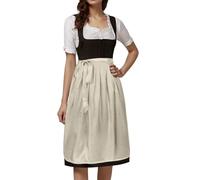 Generisch Robe irlandaise médiévale - Costume allemand de fête de la bière pour femme - Demi-tablier lacé - Costume traditionnel Dirndl - Costume cosplay pour fête de la bière Roronoa Zoro, beige, S