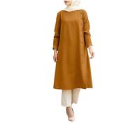 Generisch Robe longue musulmane avec boutonnière - Tenue Dubaï faux prophètes, jaune, XXL