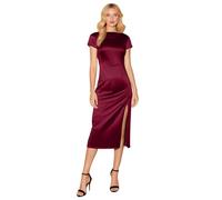 Generisch Robe maxi sans manches, dos nu pour invités de mariage avec col en cascade, dos ouvert et cordon de serrage en soie, robe de bal formelle pour femme, robe élégante bleue, rouge, M