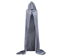Generisch Robe médiévale courte pour femme Halloween Grim Cape/cape de sorcière/princesse en velours disponible en stock Costume de cosplay Crona, gris, 80