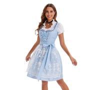 Generisch Robe midi traditionnelle Dirndl pour femme - Robe traditionnelle pour fête de la bière - Tablier Dirndl - Robes dirndl - Robes - Tablier pour fille - Chemisier Dirndl - Occasions spéciales