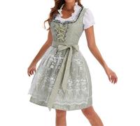 Generisch Robe midi traditionnelle Dirndl pour femme - Robe traditionnelle pour fête de la bière - Tablier Dirndl - Robes dirndl - Robes - Tablier pour fille - Chemisier Dirndl - Occasions spéciales