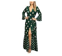 Generisch Robe polka tendance pour femme avec longueur midi - Coupe élégante pour les occasions festives et les rendez-vous romantiques, vert, S