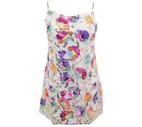 Generisch Robe porte-jarretelles en métal pour femme - Col unique - Dos nu - Chaîne de fleurs à paillettes - Robe courte sexy pour femme - Robe moulante à manches longues, Blanc., S