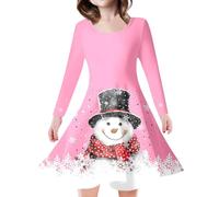 Generisch Robe pour fille - Robe de baptême - Robe de Noël - Robe à paillettes - Robe rouge, Rose, 4-5 ans