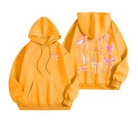Generisch Robe pull, sweatshirts avec graphisme de mots, sweat à capuche, sweatshirts tendance, vêtements Preppy, sweat-shirt à manches longues, manteau chaud pour femme, jaune, XL