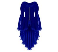 Generisch Robe steampunk pour femme - Vintage - Manteau gothique - Vêtement médiéval - Longue - Punk Hi-Low - Trench victorien - Dentelle - Carnaval - Halloween - Costume cosplay