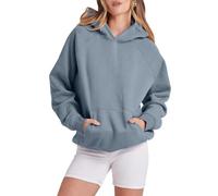 Generisch Robe Tête de Mort Femme Lettre Lâche Sweat à Capuche Sweatshirt Manches Longues Poche Drop Épaule Pull Top Costume de Pomme de Terre, bleu clair, XL