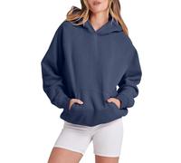 Generisch Robe Tête de Mort Femme Lettre Lâche Sweat à Capuche Sweatshirt Manches Longues Poche Drop Épaule Pull Top Costume de Pomme de Terre, Marine, XL