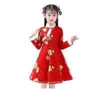 Generisch Robe traditionnelle chinoise de princesse Tang Dynastie Année Robe festive pour filles Tenues élégantes et ensemble, rouge, 10-11 ans
