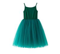 Generisch Robe tutu en coton respirant pour fille avec design à bretelles, aspect princesse serti de tulle pour occasions spéciales, mode quotidienne, vert, 12-24 mois