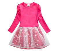 Generisch Robe tutu pour petite fille - Style imprimé à paillettes - Élégante robe de princesse avec paillettes pour occasions festives, anniversaires, Rose, 3-4 ans