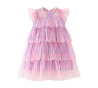 Generisch Robe tutu sans manches arc-en-ciel étoiles idéale pour les fêtes, les défilés, les occasions formelles avec jupe en tulle à paillettes, style princesse, joyeuse, festive et charmante, lilas