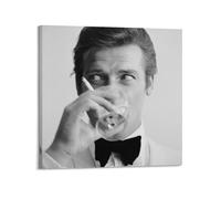 Generisch Roger Moore Star de cinéma Poster d'art cool œuvres d'art peintures murales impressions sur toile art mural décoration de la maison 30 x 30 cm