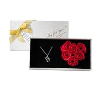 Generisch Rose éternelle avec chaîne « Dich ich Liebe » - Gravure en 100 langues - Coffret cadeau romantique - Cadeau pour femme, Mittel, Métal, Alliage