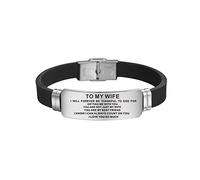 Generisch Rose Pour Anneaux inoxydable cadeau à jour Bracelet réglable pour conjoint inspirant de la Saint-Valentin Mes bracelets en acier Petite Hommes Pierres Bracelet De Anneaux (B, One Size)