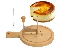 Generisch Roue de rabot à fromage en acier inoxydable avec poignée - Emporte-pièce en forme de fleur de fromage avec socle en bois - Pour des coupes en forme de rose pour les desserts et les