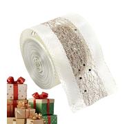 Generisch Rubans de Noël - 1,98 m - Couleur champagne - Pour les fêtes, les nœuds, les vacances, les cadeaux, la décoration des arbres, des couronnes, des guirlandes et