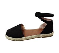 Generisch S Chaussures pour femme Hiver Mode d'été Chaussures de loisirs à lacets plats Loisirs Sandales romaines Chaussures légères imperméables pour femme, Noir , 37 EU