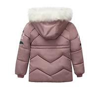 Generisch S Papillons Enfants Chaud Épais Veste Enfant Neige Manteaux d'hiver Fermeture éclair Outwear Sweat à capuche Manteau et veste Cardigan Bébé 62, Rose, 6-7 ans