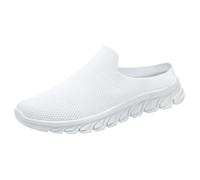 Generisch Sabots pour homme avec fond plat et doux en maille respirante Chaussures de loisirs légères et confortables Chaussures de marche à fond épais Demi-pantoufles simples sans lacets Chaussures