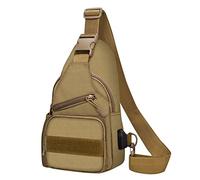 Generisch Sac à bandoulière classique en nylon comme porte-monnaie élégant pour homme et femme avec un design pratique et une qualité durable, marron, Taille unique