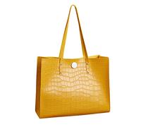 Generisch Sac à bandoulière en cuir synthétique pour femme - Couleur unie - Instructions (jaune, taille unique)