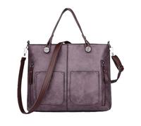 Generisch Sac à bandoulière pour femme - Grande capacité - Sac à bandoulière - Multi poches - Sac à main - Sac à bandoulière - Noir - École (violet, taille unique)