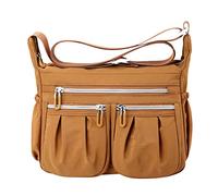 Generisch Sac à bandoulière pour femme, spacieux, multiple, porte-monnaie, tendance, sac de transport avec poches en toile pour femme, or, Taille unique
